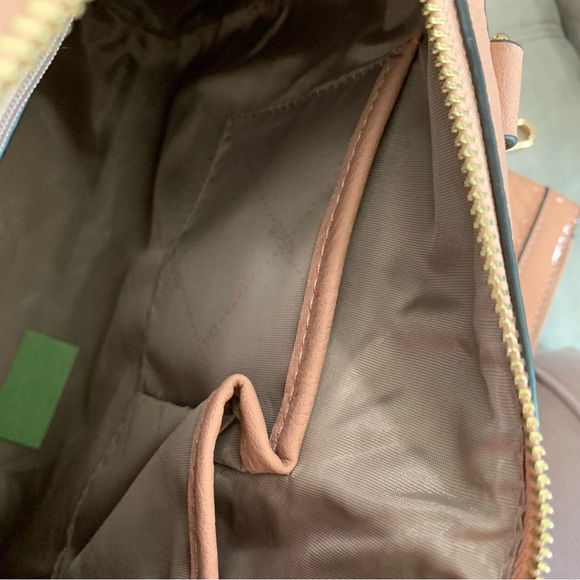 Peach Structured Satchel with Gold Accents - Picture 15 of 15